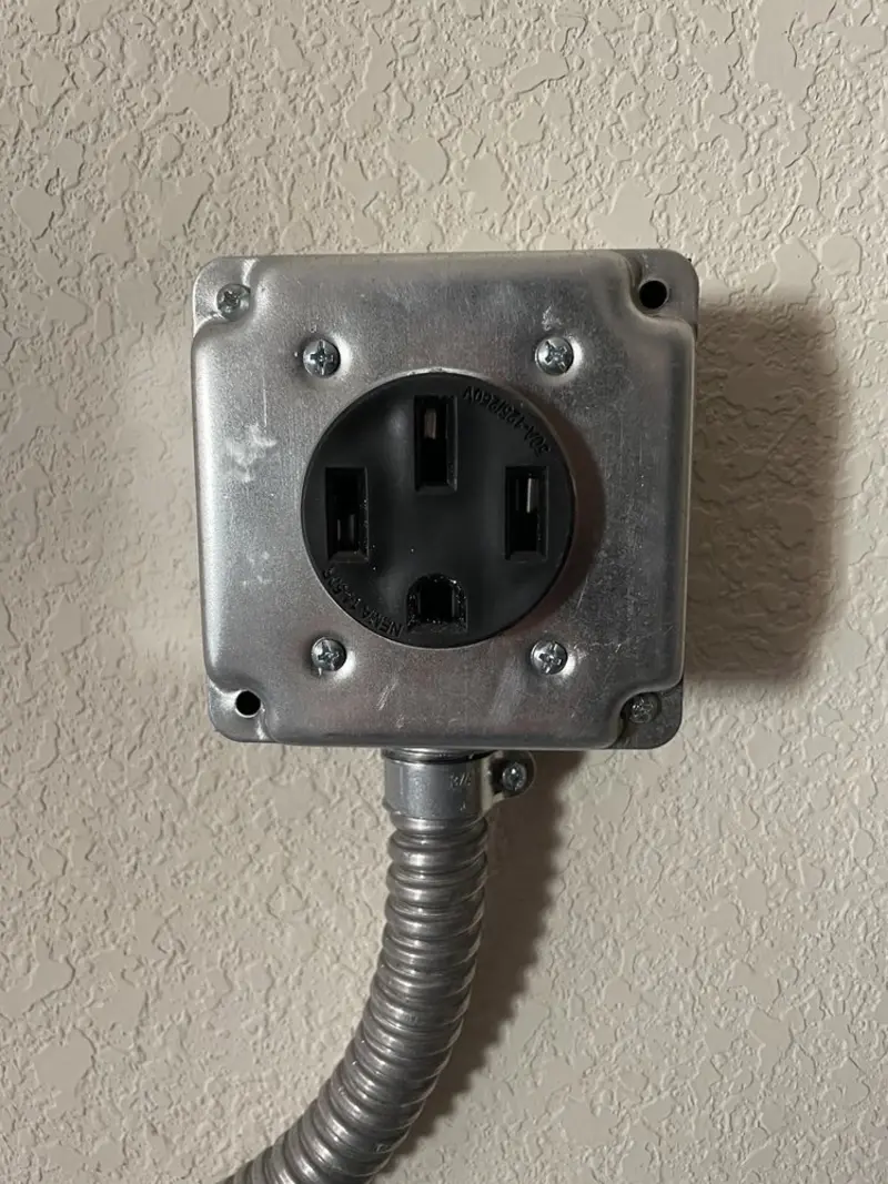 NEMA 14-50 outlet installed for Electrical Panel Upgrade in Chula Vista